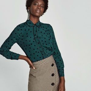 Zara polka dot blouse